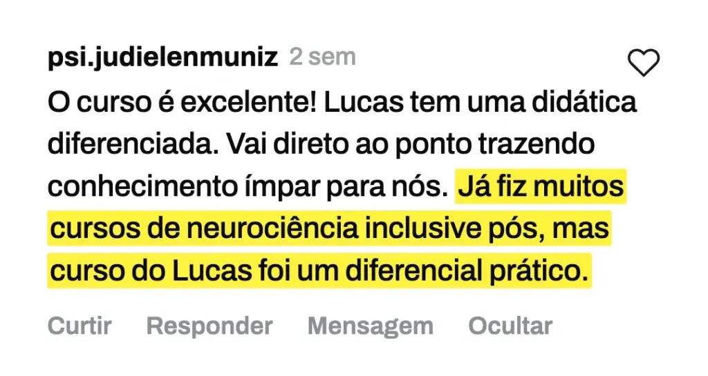 Depoimento de aluna